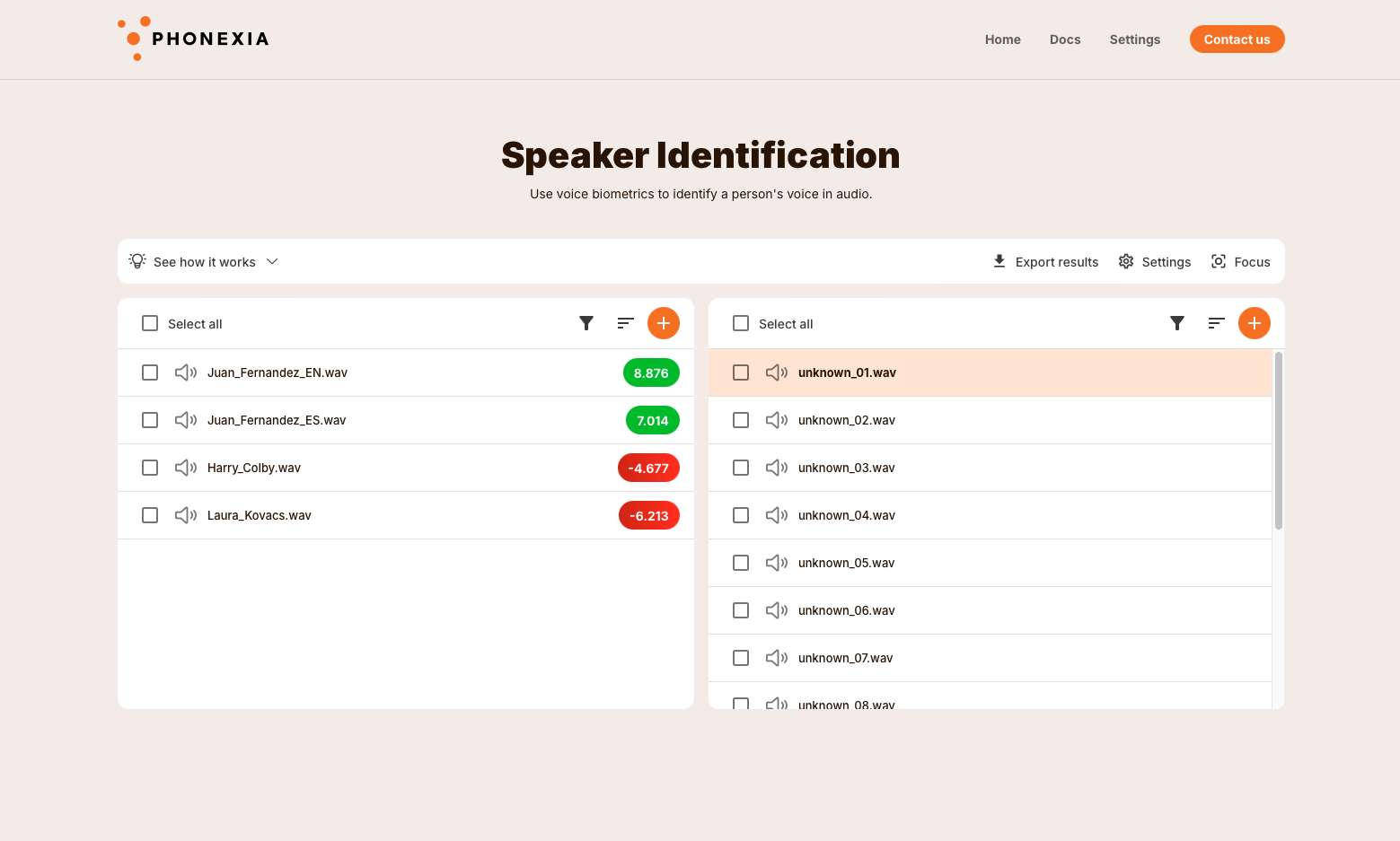 Speaker identification