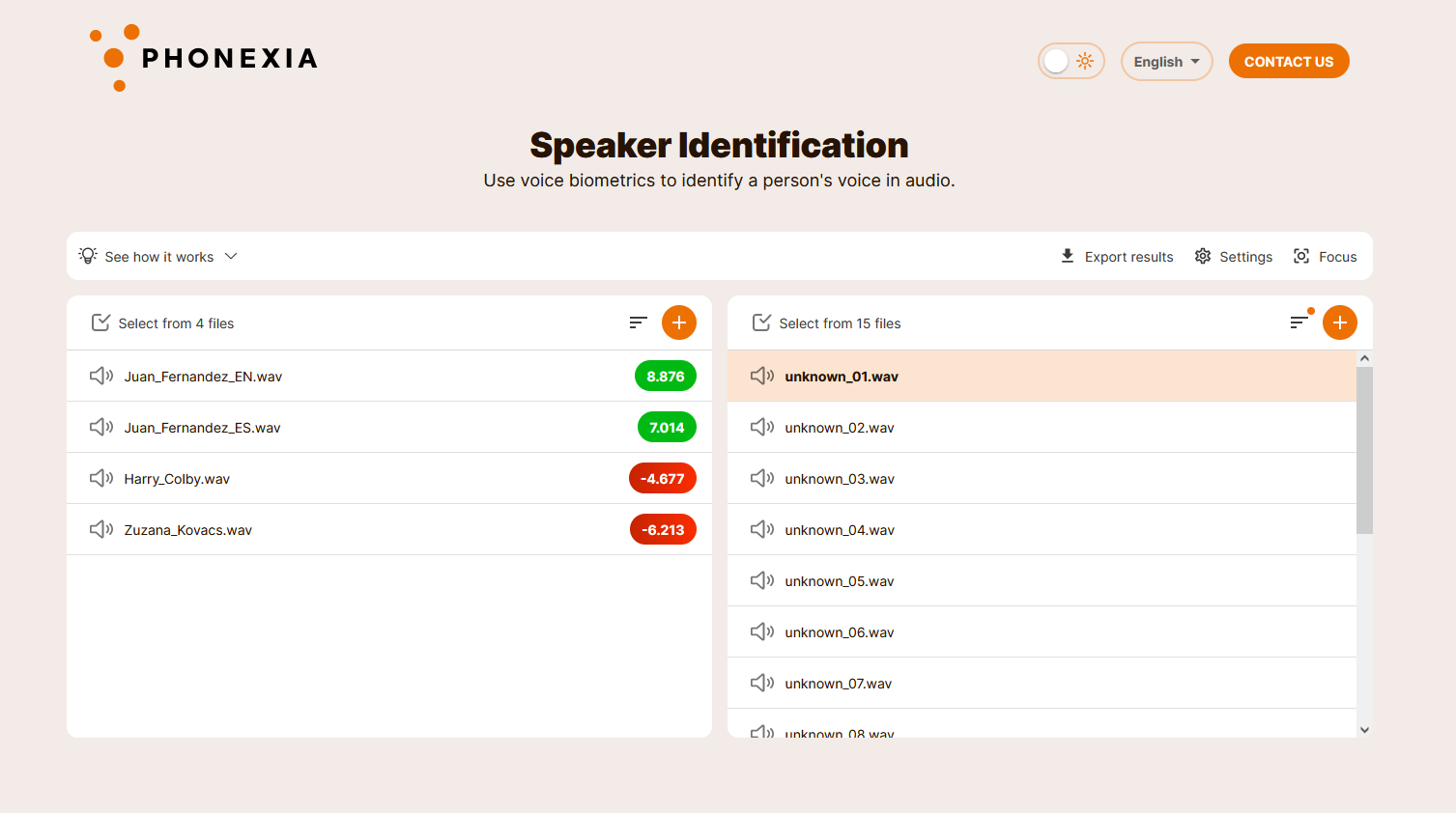 Speaker identification